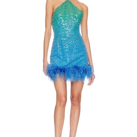 SAU LEE Jewel Sequinned Ombre Mini Dress NWT - Picture 5 of 7
